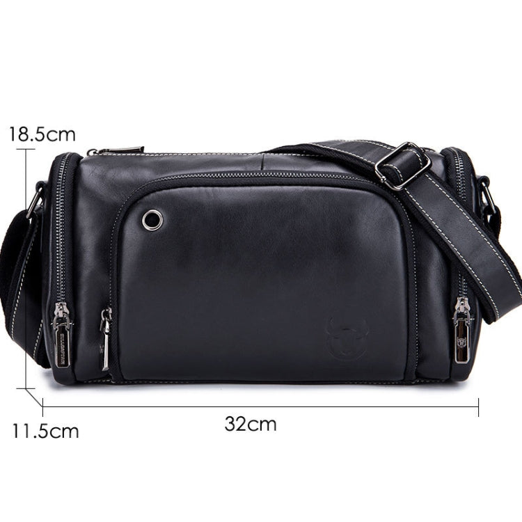 Borsa a tracolla in pelle bovina marrone scuro 34x20x13cm
