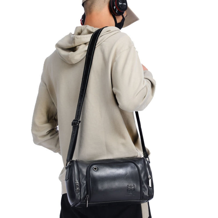 Borsa a tracolla in pelle bovina marrone scuro 34x20x13cm