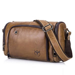 Borsa a tracolla in pelle bovina marrone scuro 34x20x13cm