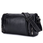 Borsa a tracolla in pelle bovina marrone scuro 34x20x13cm