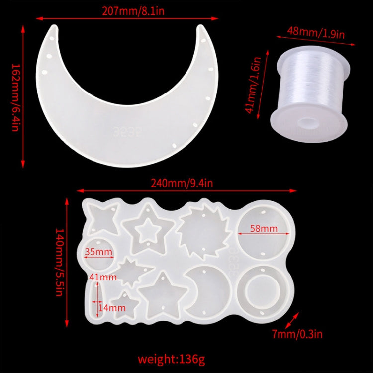 Set stampi silicone per carillon vento luna e stella