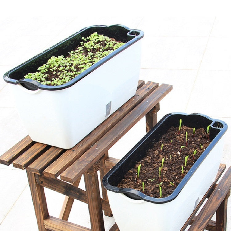 Vaso da fiori rettangolare autoassorbente in plastica