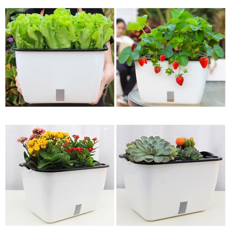 Vaso da fiori rettangolare autoassorbente in plastica