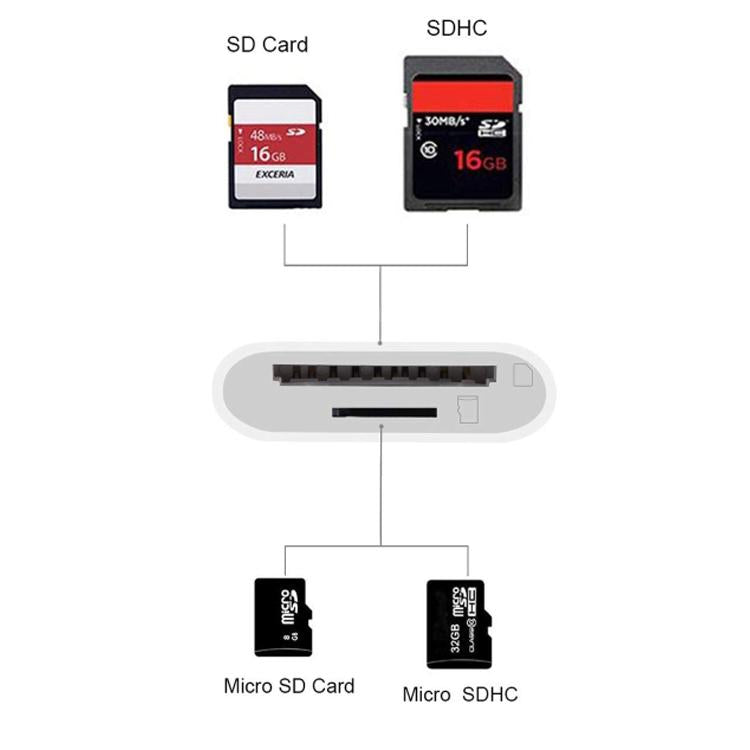 Adattatore 2 in 1 lettore schede SD/TF per iPhone iPad