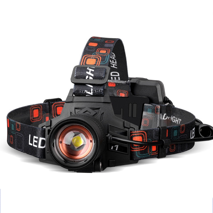 Lampada faro LED P50 USB ricaricabile con zoom telescopico