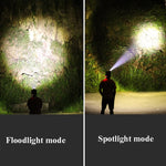 Lampada faro LED P50 USB ricaricabile con zoom telescopico