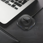 Hub USB 3 porte con lettore schede TF/SD per PC
