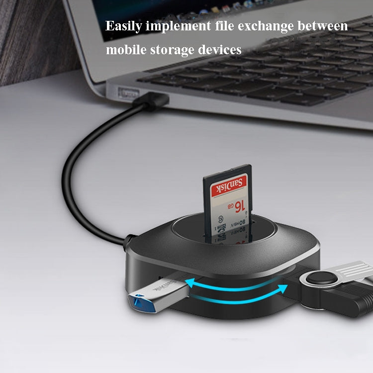 Hub USB 3 porte con lettore schede TF/SD per PC