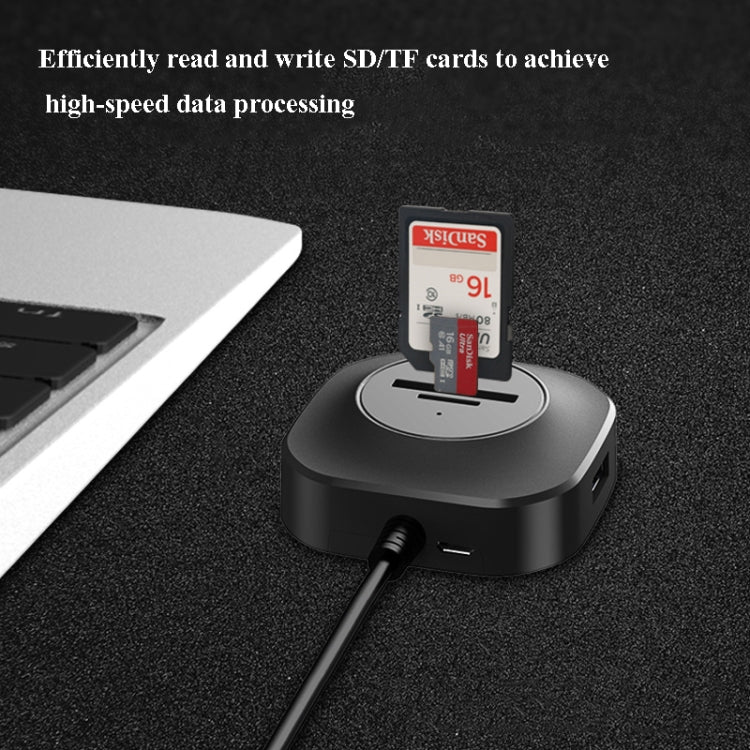 Hub USB 3 porte con lettore schede TF/SD per PC