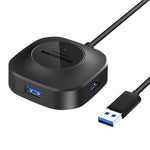 Hub USB 3 porte con lettore schede TF/SD per PC