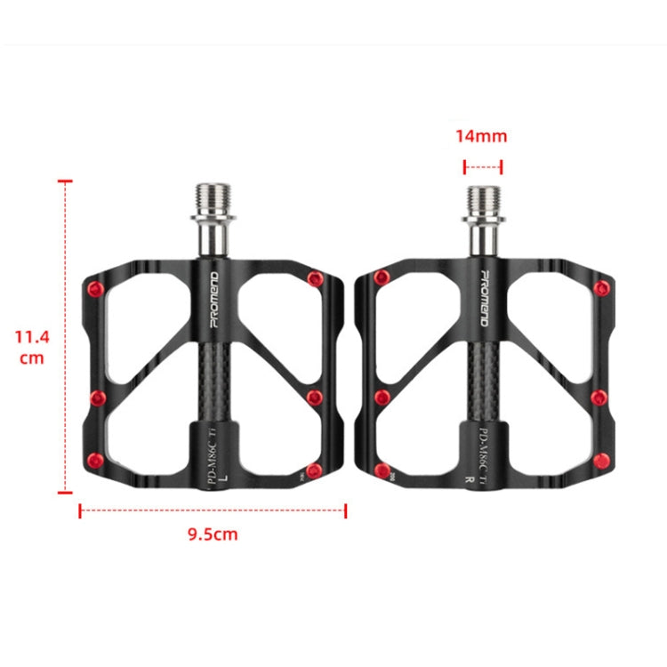 Pedali bicicletta titanio e carbonio PROMEND coppia