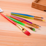 Set 6 pennelli pittura bambini plastica e nylon