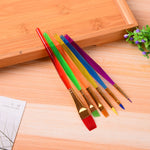 Set 6 pennelli pittura bambini plastica e nylon