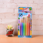 Set 6 pennelli pittura bambini plastica e nylon