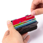 Porta carte in metallo anti-RFID ultra sottile 12 slot