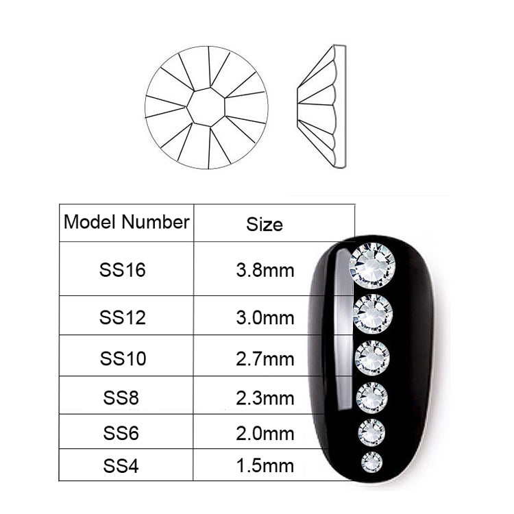 Strass 3D con Retro Piatto in Vetro per Nail Art