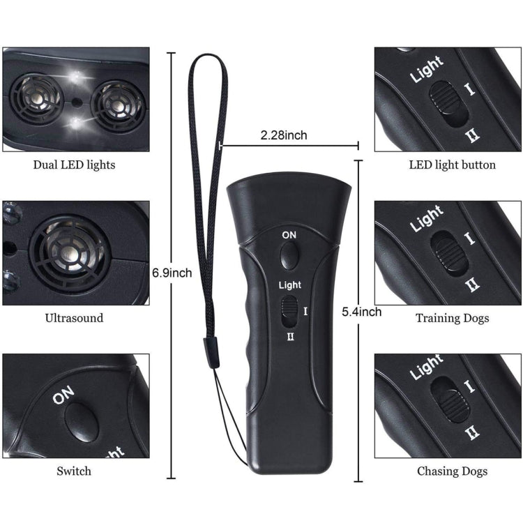 Torcia LED Ultrasonic per Addestramento Cani Portatile