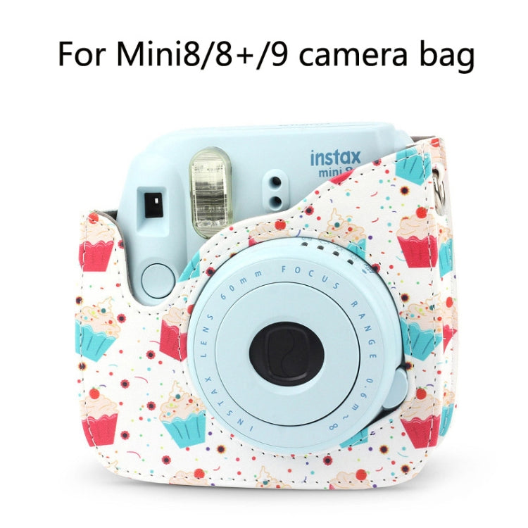 Custodia in pelle PU per fotocamera full body Borsa con cinturino per FUJIFILM instax mini 9 / mini 8+ / mini 8