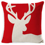 Federa in lino rosso natalizio 45x45 cm set 3 pezzi
