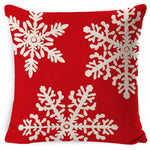 Federa in lino rosso natalizio 45x45 cm set 3 pezzi