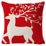 Federa in lino rosso natalizio 45x45 cm set 3 pezzi