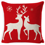Federa in lino rosso natalizio 45x45 cm set 3 pezzi