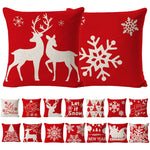 Federa in lino rosso natalizio 45x45 cm set 3 pezzi