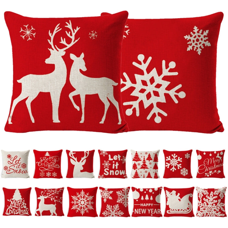 Federa in lino rosso natalizio 45x45 cm set 3 pezzi
