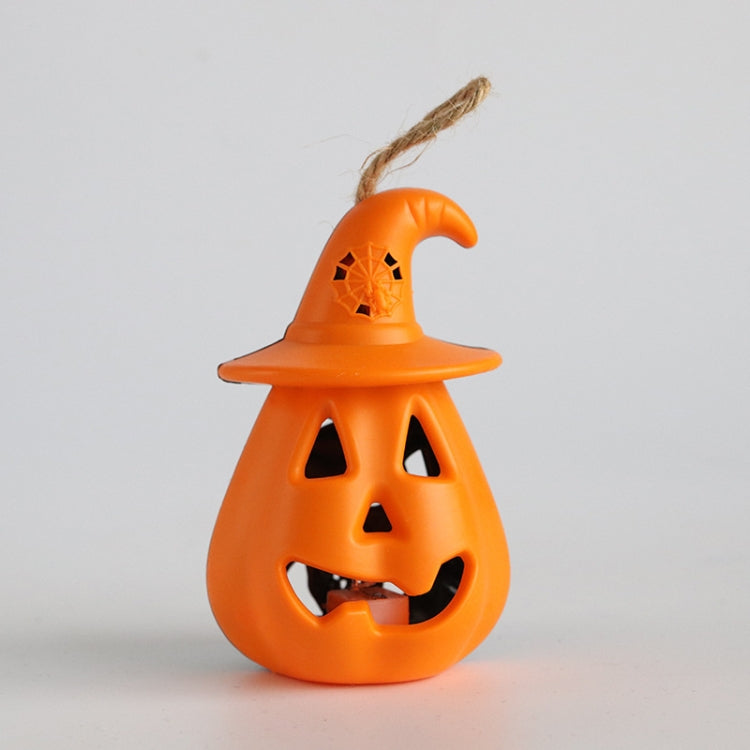 Lanterna zucca LED decorazione Halloween 8x8x12 cm