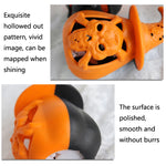 Lanterna zucca LED decorazione Halloween 8x8x12 cm