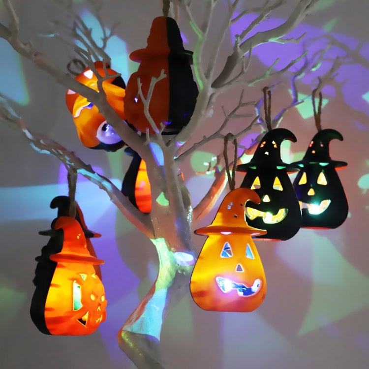 Lanterna zucca LED decorazione Halloween 8x8x12 cm