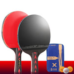 Set 3 Racchette Ping Pong Fibra Carbonio 5 Stelle