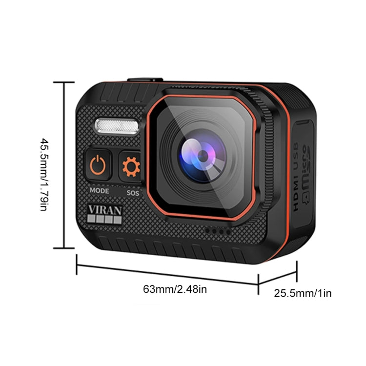 Videocamera sportiva 4K impermeabile IP68 con grandangolo 170° e WiFi