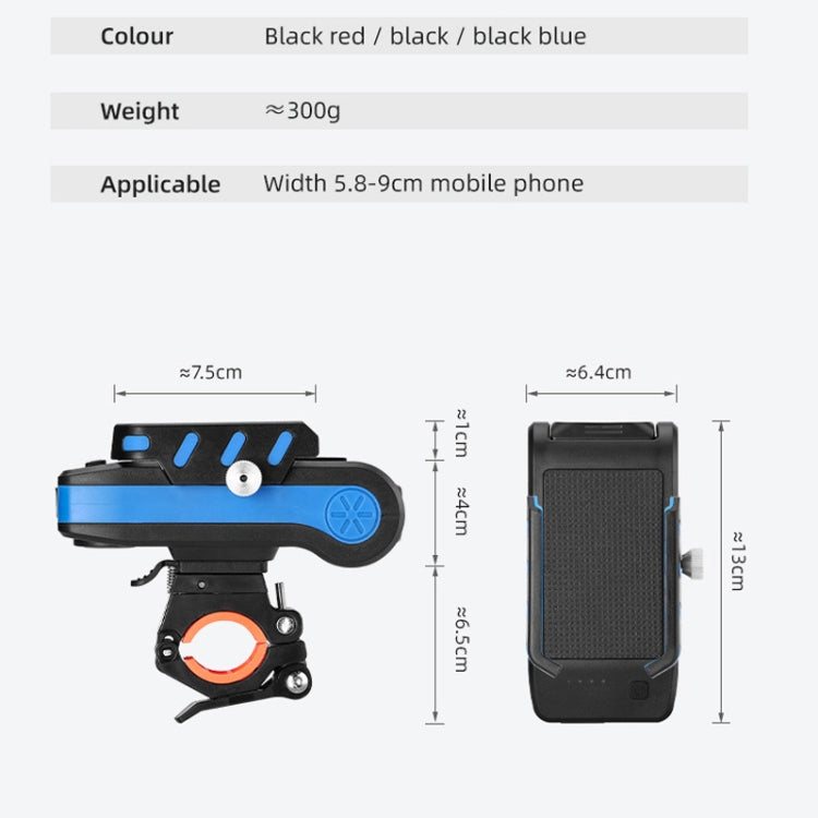 Luce anteriore bici 4 in 1 con supporto telefono e clacson