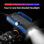 Luce anteriore bici 4 in 1 con supporto telefono e clacson