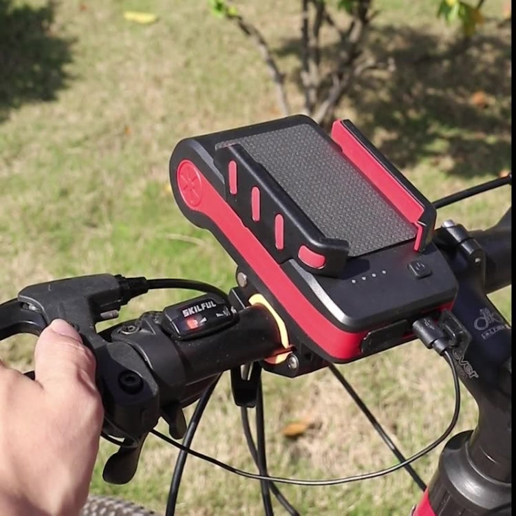 Luce anteriore bici 4 in 1 con supporto telefono e clacson