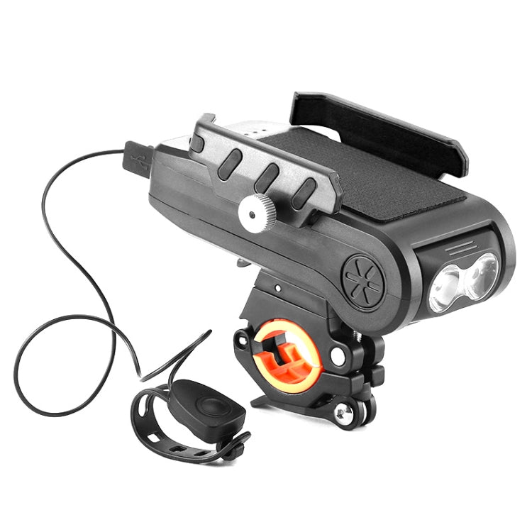 Luce anteriore bici 4 in 1 con supporto telefono e clacson