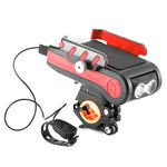 Luce anteriore bici 4 in 1 con supporto telefono e clacson