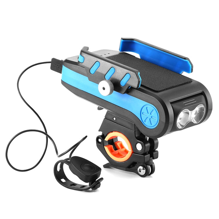 Luce anteriore bici 4 in 1 con supporto telefono e clacson
