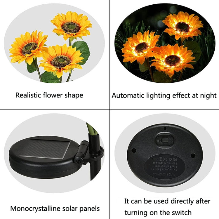Luce solare LED girasole per giardino 37cm