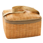 Contenitore pranzo termico portatile in tela effetto rattan 3,7L