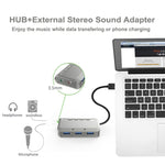 Hub USB 3.1 a 3 porte con scheda audio 7.1 e voice changer