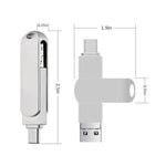 Chiavetta USB 3.0 3 in 1 metallo 16-256GB