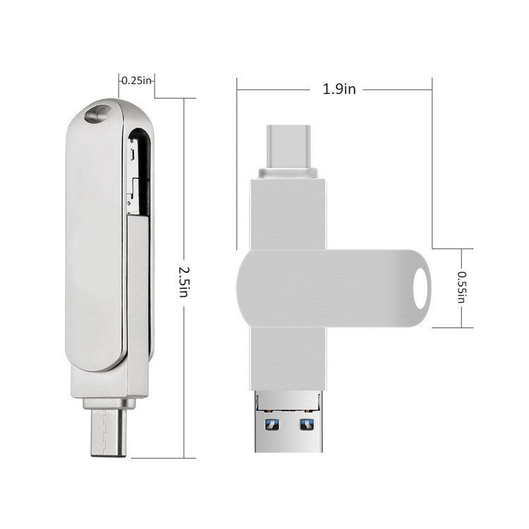 Chiavetta USB 3.0 3 in 1 metallo 16-256GB