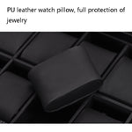 Custodia porta orologi in pelle PU e fibra di carbonio