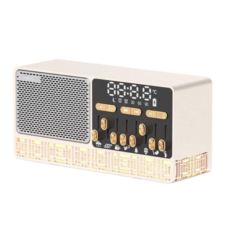 Altoparlante Bluetooth Manovo V1 bianco con sveglia e suoni naturali