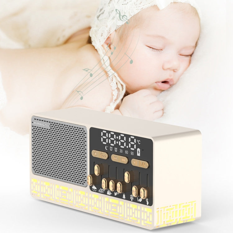 Altoparlante Bluetooth Manovo V1 bianco con sveglia e suoni naturali - immagine 5