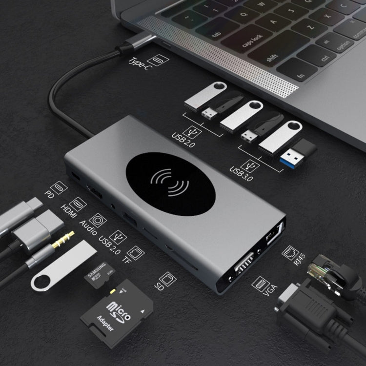 Docking station USB-C BX15W con ricarica wireless