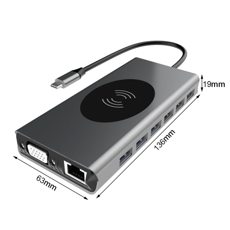 Docking station USB-C BX15W con ricarica wireless