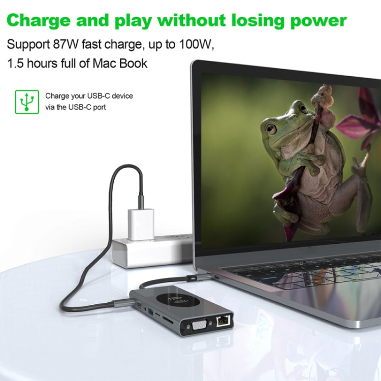 Docking station USB-C BX15W con ricarica wireless